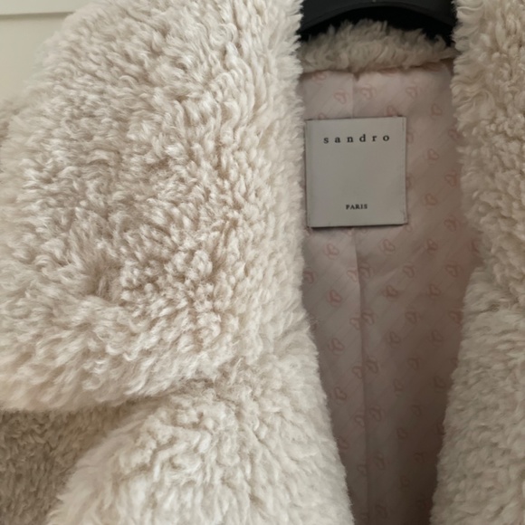 Sandro Paris Rocky Faux Shearling Coat - Picture 3 of 11